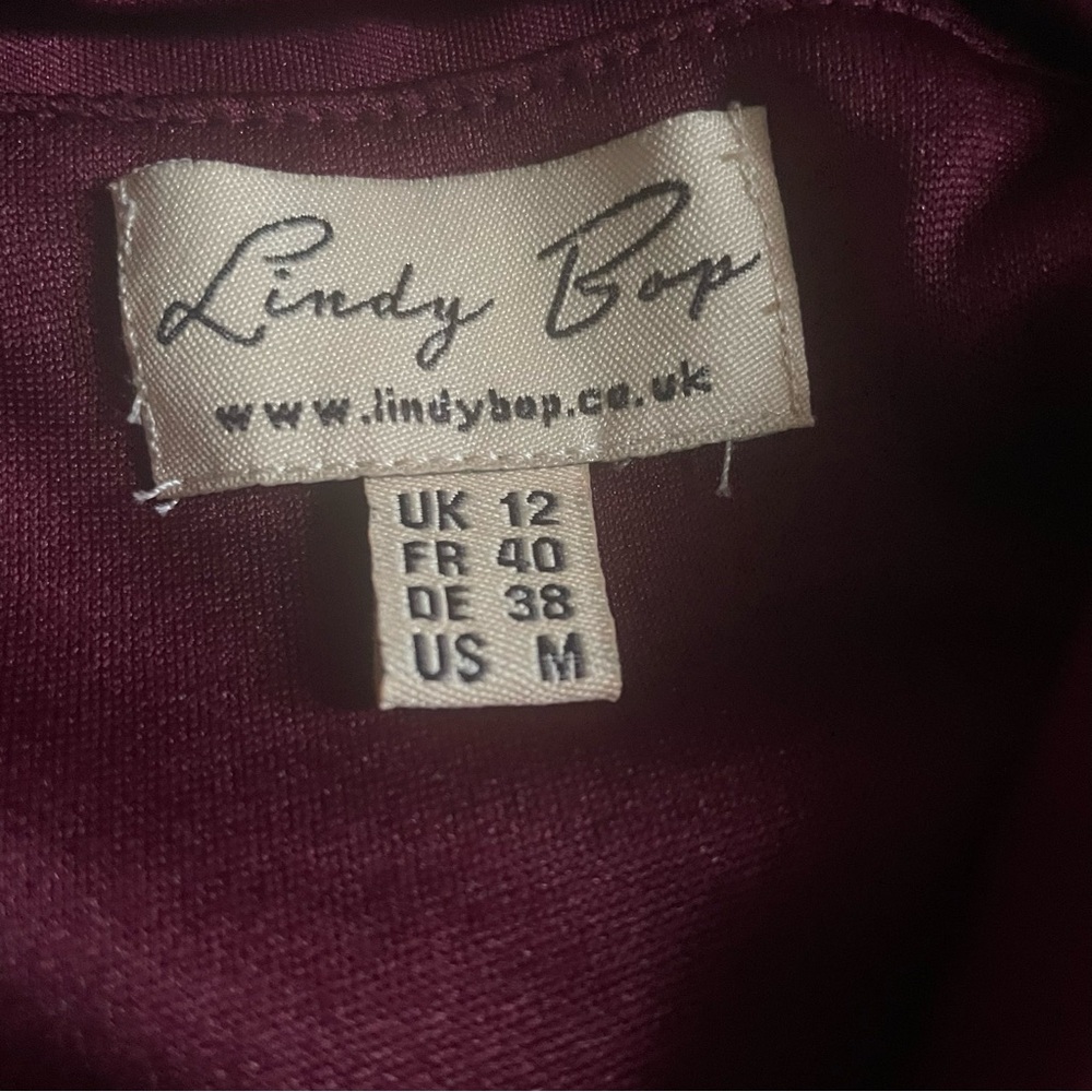 Lindy Bop Elsa burgundy and black dress size M - Picture 7 of 7